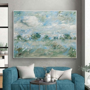 Large Green Abstract Painting Original Minimalist Painting Green Landscape Oil Painting Art Modern Abstract Painting Landscape Abstract Art