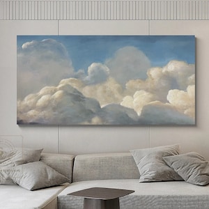 Large Cloudy Sky Painting Cloud Abstract Painting White Cloud Wall Art Cloud Minimalist Painting Blue Sky Painting Cloud Abstract Canvas Art