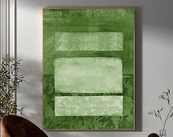Green Abstract Painting Wabi-Sabi Wall Art Green Minimalist Painting Large Green Wall Art Green Textured Abstract Art Green Canvas Painting