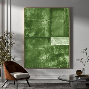 Green Minimalist Wall Art Large Green Abstract Painting Wabi-Sabi Wall Art Texture Abstract Art Green Canvas Painting Green Textured Art