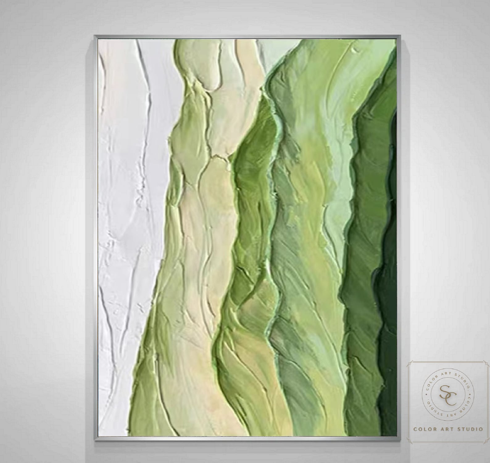 Green Minimalism Painting Green Canvas Painting Green Texture Etsy