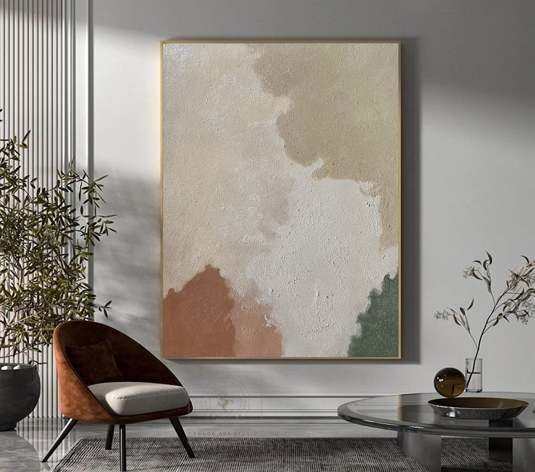 Beige Minimalist Wall Painting Beige Abstract Painting Beige Texture ...