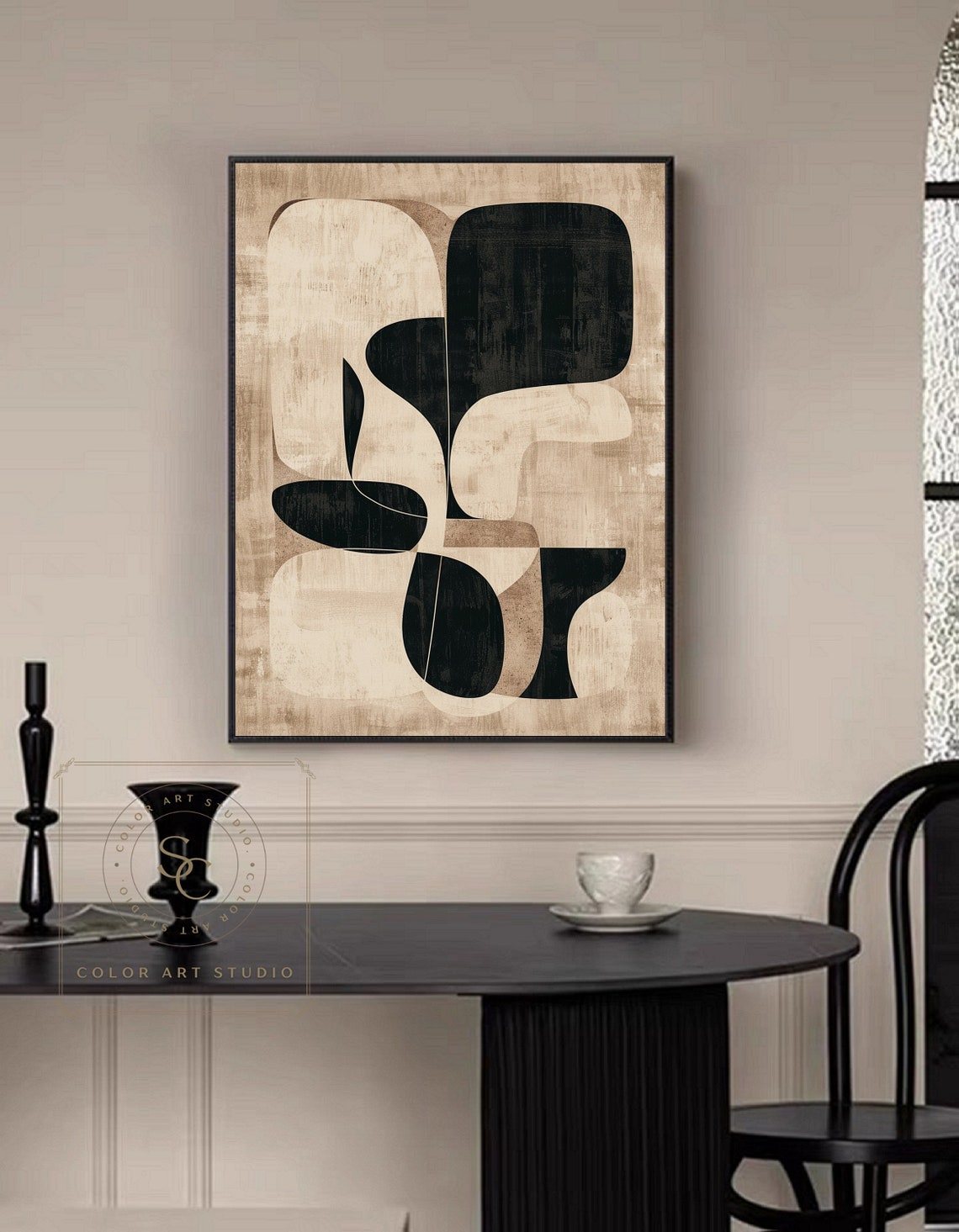 Large Beige Abstract Art Beige Minimalist Painting Beige Wall Art ...