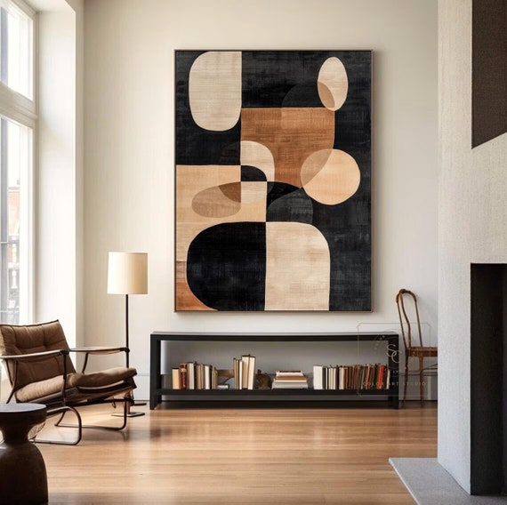Large Brown Wall Art Original Beige Abstract Painting Boho Wall