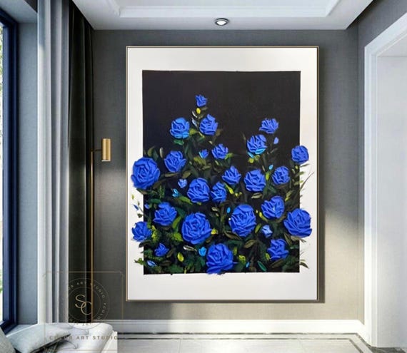 青い 薔薇 薔薇 油絵 青い薔薇 油絵