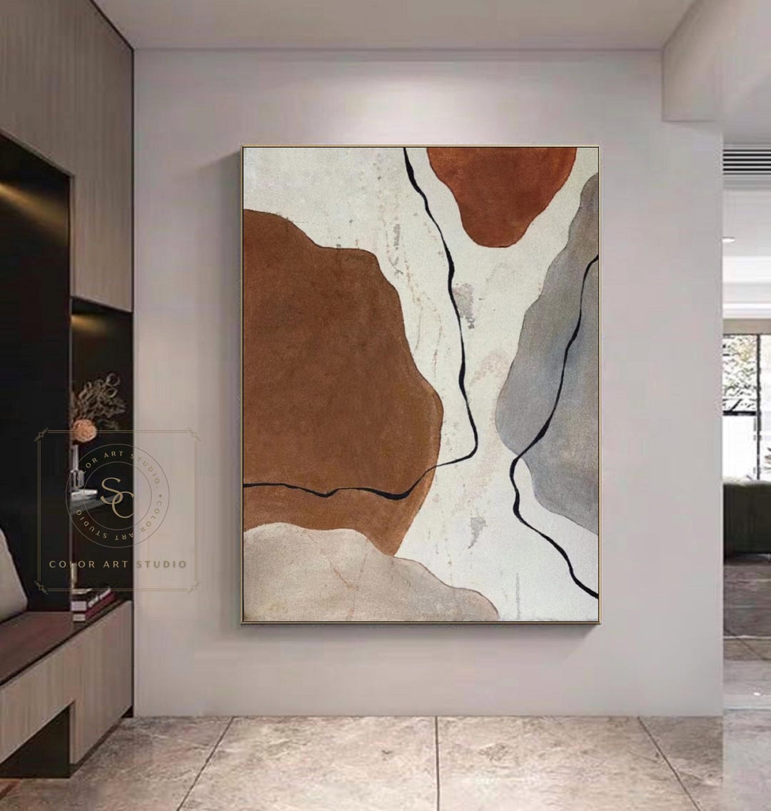 Large Brown Abstract Art Original Abstract Painting Wabi-sabi Wall Art ...