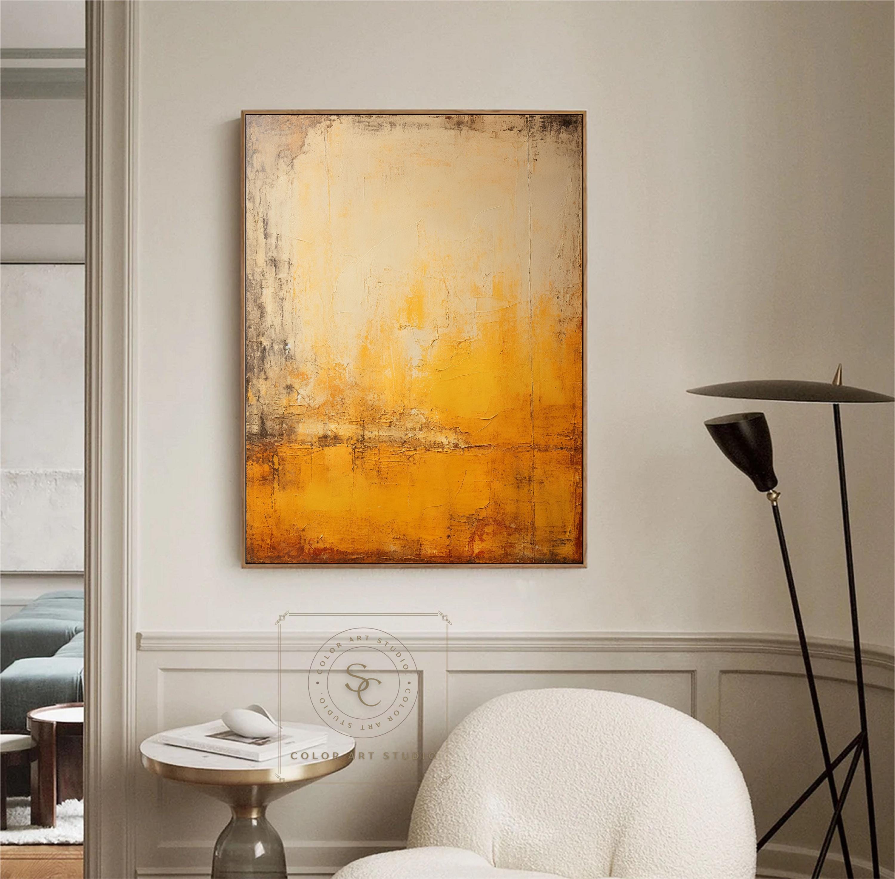 Large Minimalist Texture Painting Beige Wall Art Abstract Landscape ...