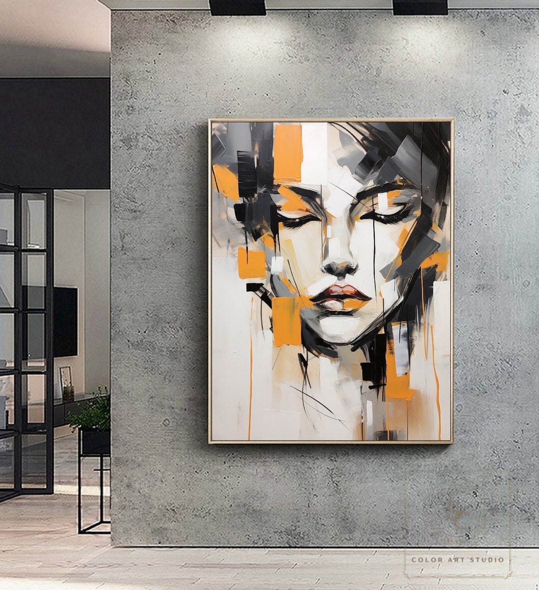 Figure Abstract Painting Woman Abstract Painting Large Textured Wall ...