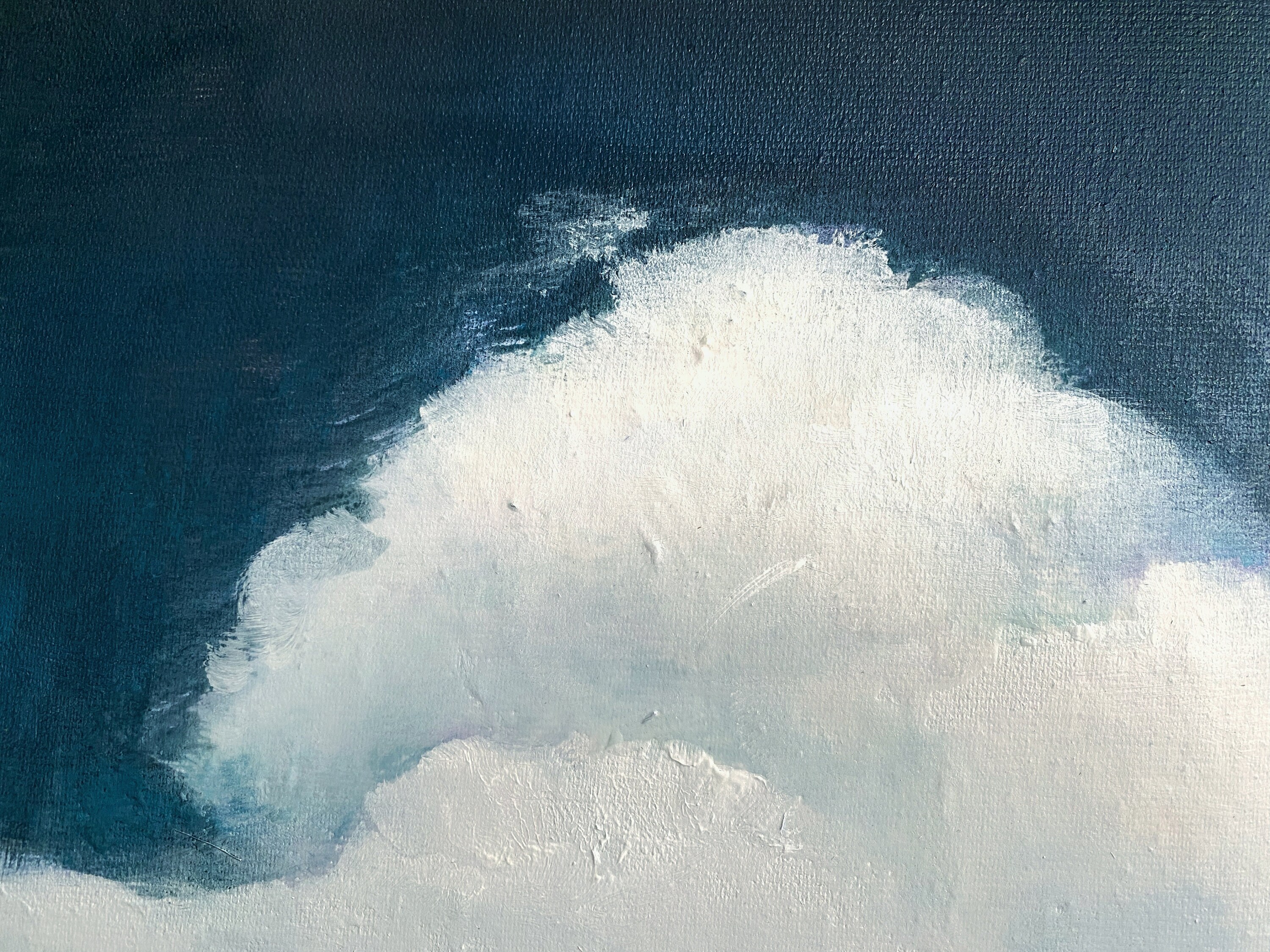 Large Blue Oil Painting Blue Abstract Painting on Canvas Original Cloud ...