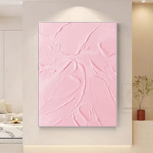 Large Pink Abstract Painting Pink Textured Painting Minimalist Abstract Painting Modern Texture Wall Art Pink Canvas Art Original Painting