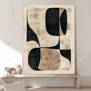 Large Boho Wall Art Beige Abstract Painting Minimalist Wall Painting ...