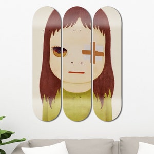 Set of 3pcs Japanese Art Painting Skateboard Deck Wall Art, Wall Hanged Decoration, Accent Gift, Aesthetic Wall Art for Men Cave Home Decor
