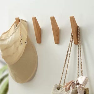 Set of 4pcs Coat Hooks, Decorative Wall Hooks, Modern Coat Rack, Wooden Towel Hanger, Hooks for Wall, Wood Wall Storage, Clothes Hanger