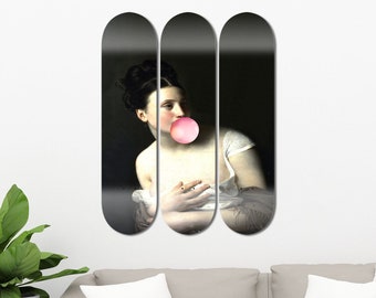 Set of 3pcs Fantasy Famous Painting Skateboard Wall Art, Pro-Grade Maple Skate Deck, Hanged Room Decoration, Gift for Home, Home Decor