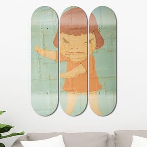 Set of 3pcs Japanese Dancing Art Skateboard Deck Wall Art, Wall Hanged Decoration, Accent Gift, Aesthetic Wall Art for Men Cave Home Decor