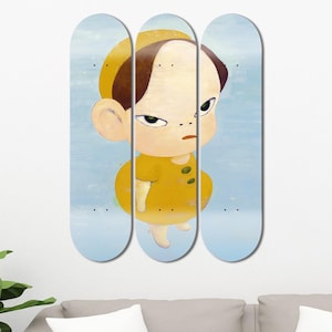 Set of 3pcs Cute Art Painting Skateboard Deck Wall Art, Wall Hanged Decoration, Accent Gift, Aesthetic Wall Art for Men Cave Home Decor