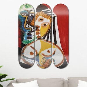 Set of 3pcs Picasso Pop Art Skateboard Wall Decor, Street Wall Art, Graffiti Art, Room Wall Art, Wall Decor Gifts for Home Decor