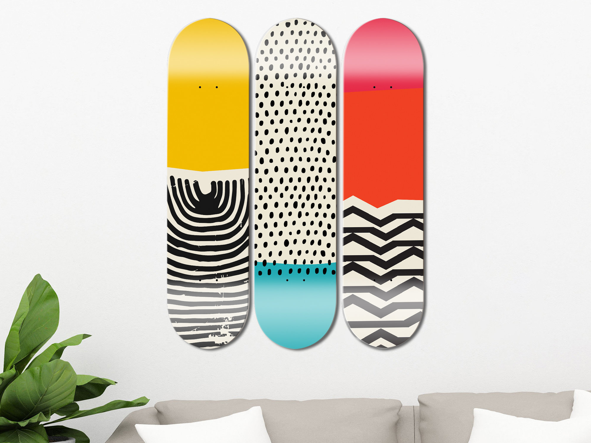 Modern Skateboard Wall Art Arrangement