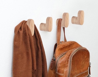 Set of 4pcs Wood Wall Pegs, Decorative Wood Wall Hooks, Modern Entryway Wall Mounted Coat Hooks, Wood Towel Hook, Hooks for Wall, Home Decor