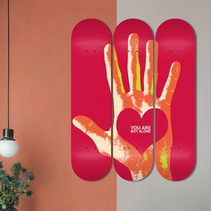 Set von 3 Stück Moderne Pop Art Skateboard Wand dekor, Street Wall Art, Graffiti Kunst, Raum WandKunst, Wand Dekor Geschenke für Wohndekor