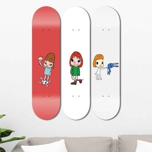 Set of 3pcs Funny Art Painting Skateboard Deck Wall Art, Wall Hanged Decoration, Accent Gift, Aesthetic Wall Art for Men Cave Home Decor