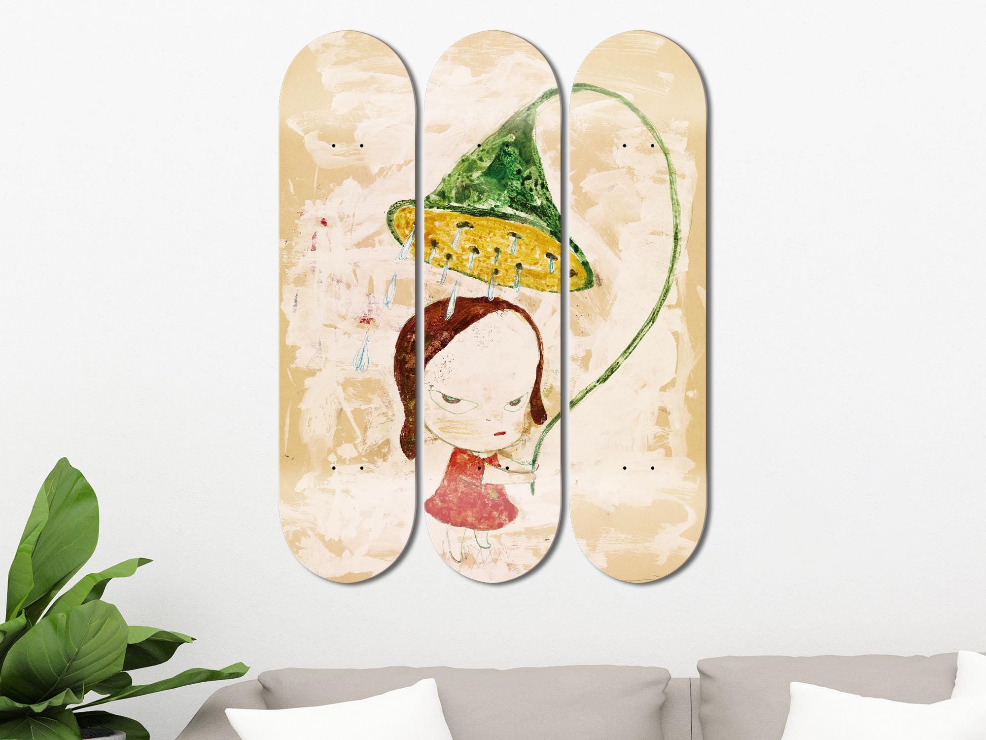 Lot De 50 Autocollants Yoshitomo Nara, Autocollants Jolie Fille En