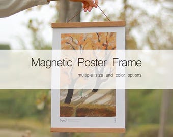 Wooden Poster Hanger, Tea Towel Hanger Home Decor, Unique Art Prints Hanger, Wooden Magnetic Hanger, A1 Poster Hanger, A3 Poster Hanger, A4