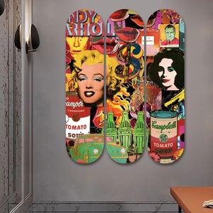 Skateboard Wall Art Set, Brutal Love Hand-Painted Wall Decor Set of –  Hedgport