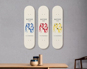 Set of 3pcs Matisse The Dance Art Skateboard Wall Decor, Aesthetic Wall Art, Street Art, Room Wall Art, Wall Decor Gifts for Home Decor