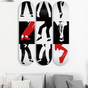 Set of 3pcs Pop Art Skateboard Deck Wall Art, Wall Hanged Room Decoration, Accent Gift, Aesthetic Wall Art for Men Cave Home Decor