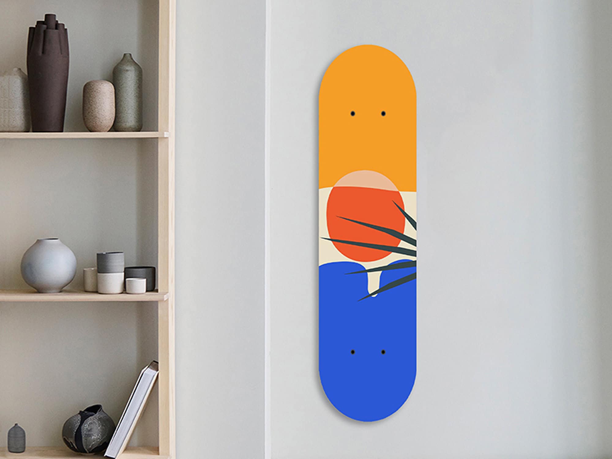 Minimalist Abstract Skateboard Wall Decor, Skate Deck Wall Art