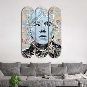 Set of 3pcs Famous Figure Art Skateboard Deck Wall Art, Wall Hanged Room Decoration, Accent Gift, Aesthetic Wall Art for Men Cave Home Decor
