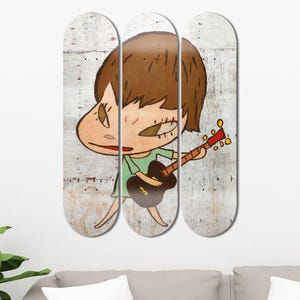 3er-Set japanische Skateboard-Kunst, Wanddekoration, ästhetische Wandkunst - Pro-Grade Ahorn-Skateboards - Wohnkultur - Bürodeko