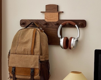 Scarecrow Clothes Hooks, Solid Wood Hanging, Decorative Wood Wall Hooks, Modern Entryway Wall Mounted Hooks, Crective Wall Hanging for Home