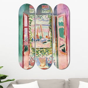 Set of 3pcs Henri Matisse Art Painting Skate Deck Wall Art, Wall Hanged Decoration, Accent Gift, Aesthetic Wall Art for Men Cave Home Decor