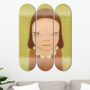 Set of 3pcs Japanese Art Painting Skateboard Deck Wall Art, Wall Hanged Decoration, Accent Gift, Aesthetic Wall Art for Men Cave Home Decor