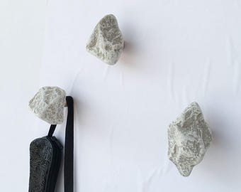 Set of 3pcs Irregular Concrete Hook, Cement Knob, Hat Hook, Modern Hook, Decorative Peg, Entryway Coat Hook, Wall Storage, Home Decor