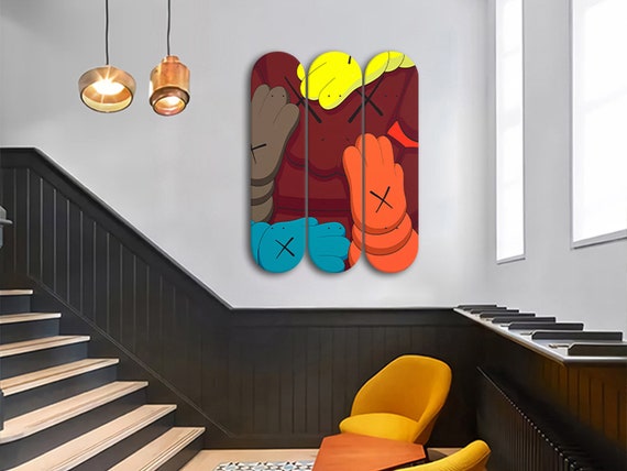 Kaws Robot Skateboard Art, Wall Decor, Aesthetic Wall Art- Pro-Grade Maple Skateboards - Home Decor - Office Decor