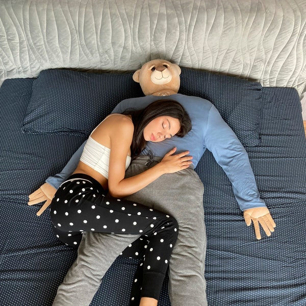 Liebevoll Bär Puffy, Hug Körper Kissen, Plüsch Figur Human Size Geschenk für Einsamkeit, Hug Toy, Easy Sleep Kissen Unterstützung für Knie zurück