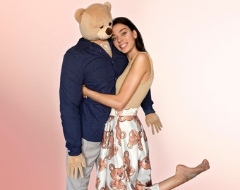 Loving Bear Puffy Hug Pillow Plush Body Pillow for Comfort & Mental Health
