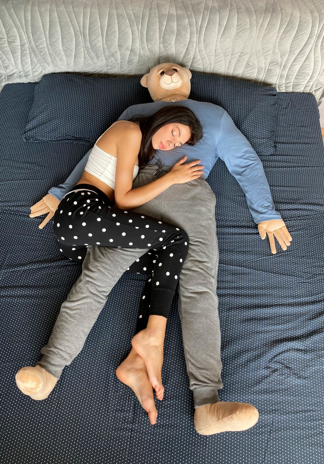 Loving Bear Puffy Hug Body Pillow Plush Figure Human Size Gift For 