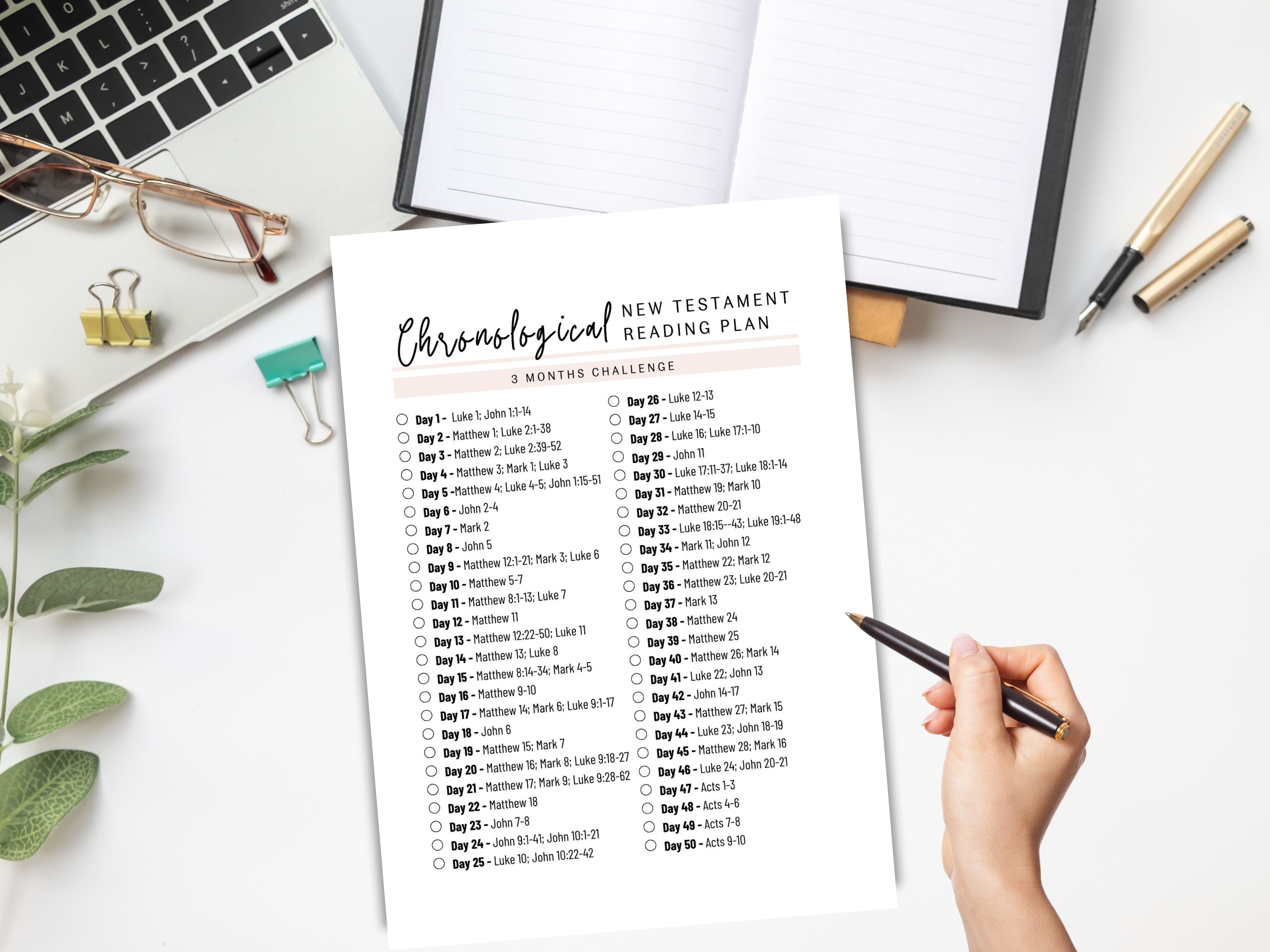 Chronological New Testament Tracker | 3 Months Bible New Testament ...