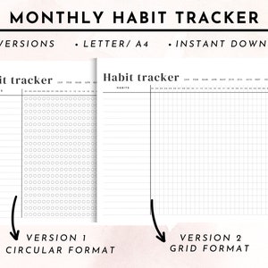 Monthly Habit Tracker Printable | A4/Letter | 30 Day Habit Challenge |Instant Download | Routine Tracker| Habit Tracker Landscape