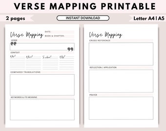 Verse Mapping | Bible Study Tools | Map Out Bible Verses! Bible Journaling | Bible Study Guide | Printable Bible Study | Scripture Study