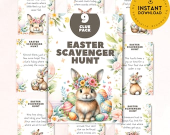 Printable Easter Scavenger Hunt | Kids Activity Clue Cards (PDF)