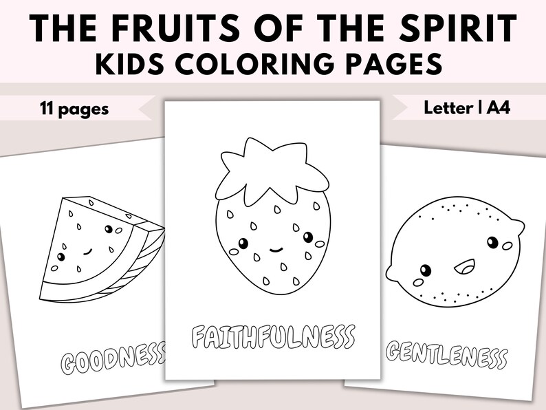 Fruits of the Spirit Coloring Pages Fruit of the Spirit Coloring