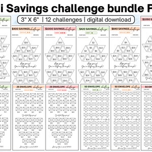 Savings challenges a6 bundle,12 Challenges digital download.