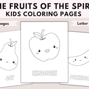 Fruits Of The Spirit Coloring Pages | Fruit Of The Spirit Coloring activity | Printable Craft Activity | Sunday school | Instant Download