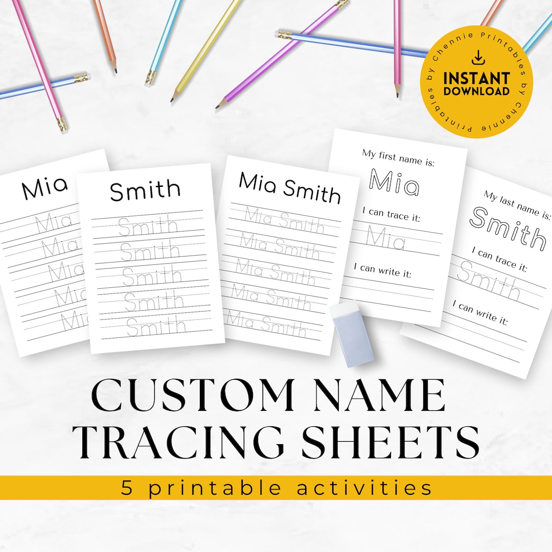 Custom Name Tracing Worksheet Personalized Learn to Write - Toddler ...