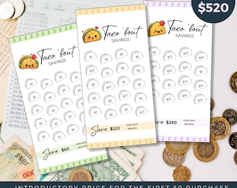 Taco Savings Challenge Printable | A6 Money Tracker (Digital Download)